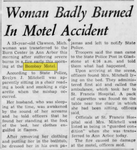 Bombay Motel - Feb 1973 Burning Accident (newer photo)